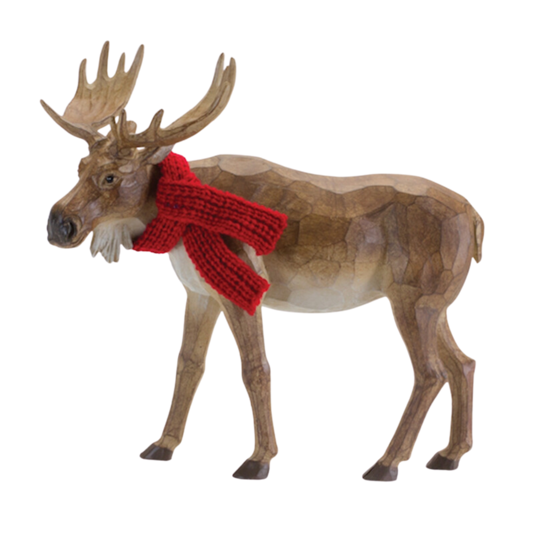 MELROSE Standing Moose With Scarf