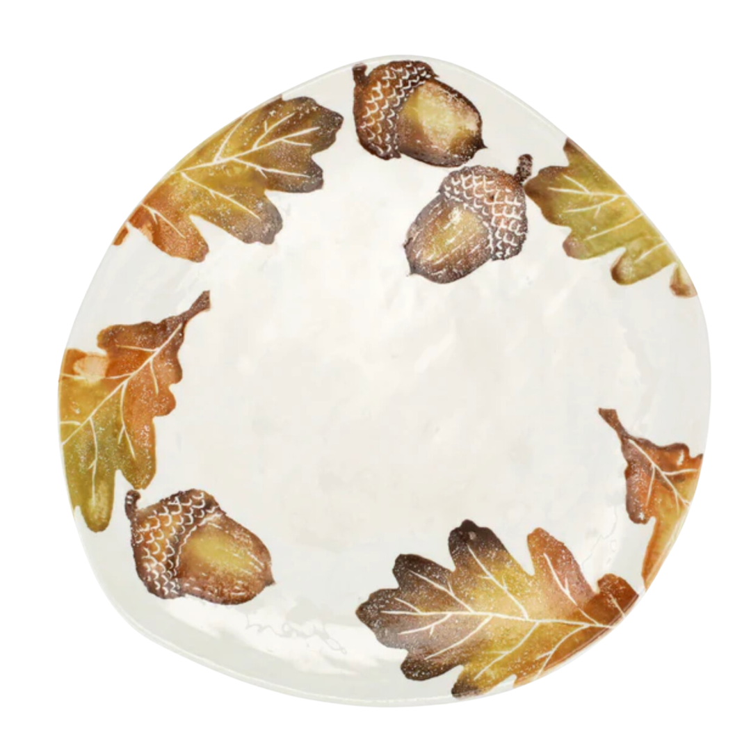 VIETRI Acorns And White Oak Leaves Platter