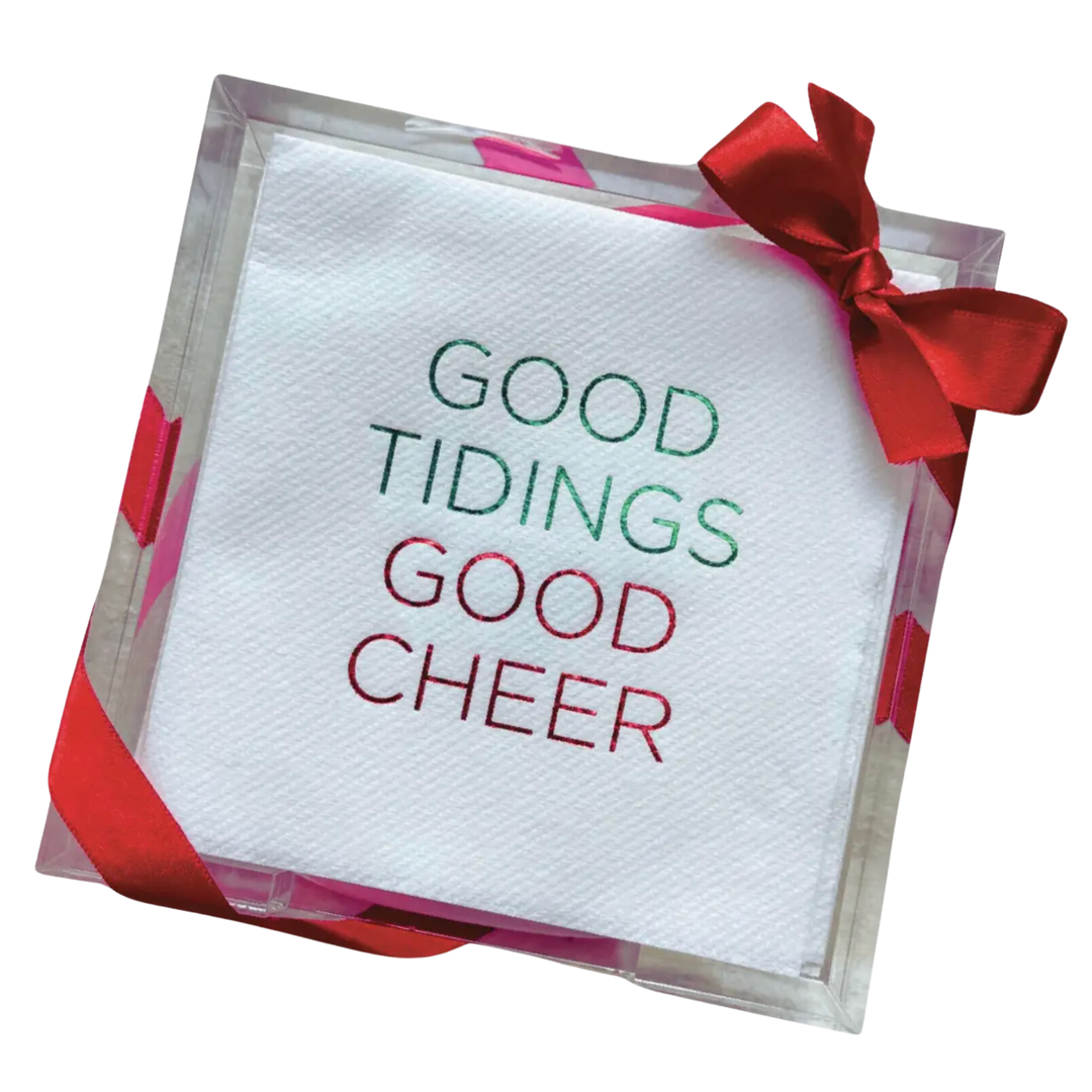 LINED DESIGN Good Tidings Good Cheer Cocktail Hostess Set