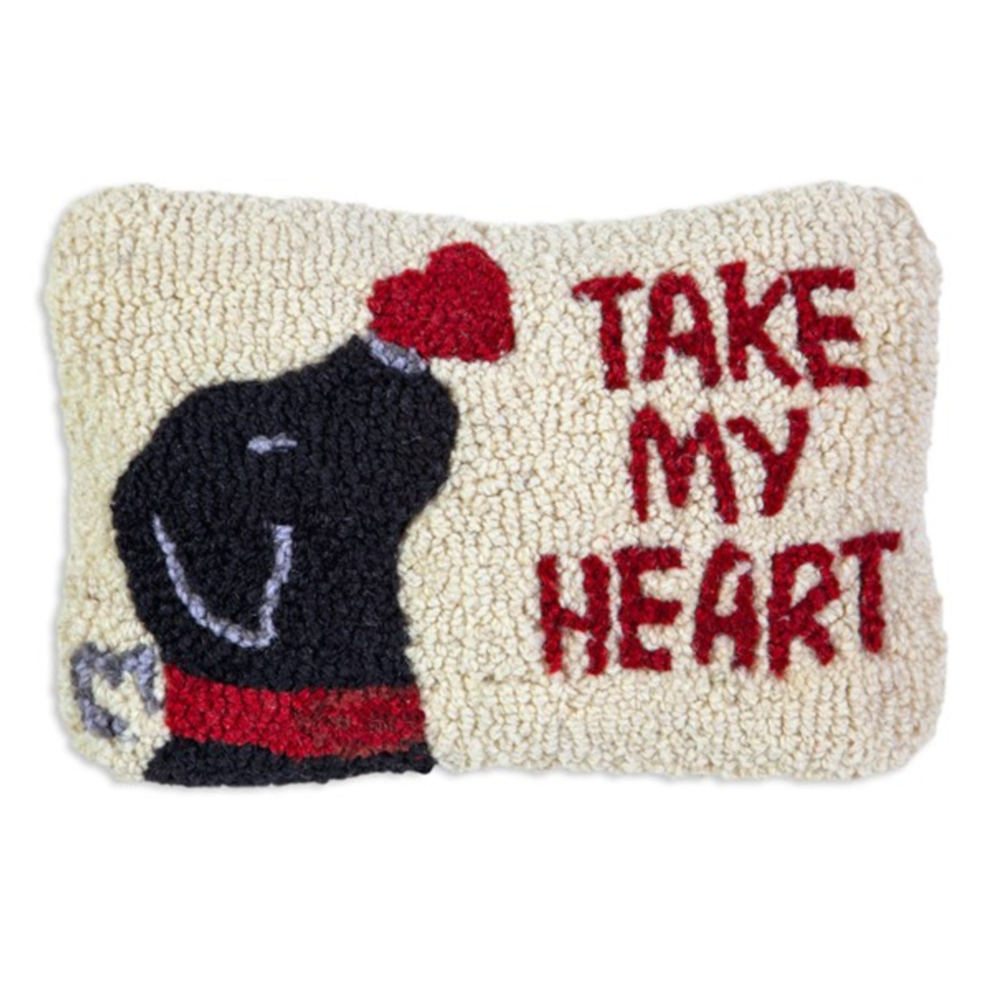 CHANDLER 4 CORNERS Take My Heart Hooked Wool Pillow