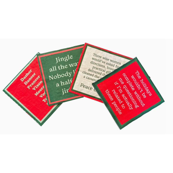 DRINKS ON ME Christmas Party Paper Napkins In A Box