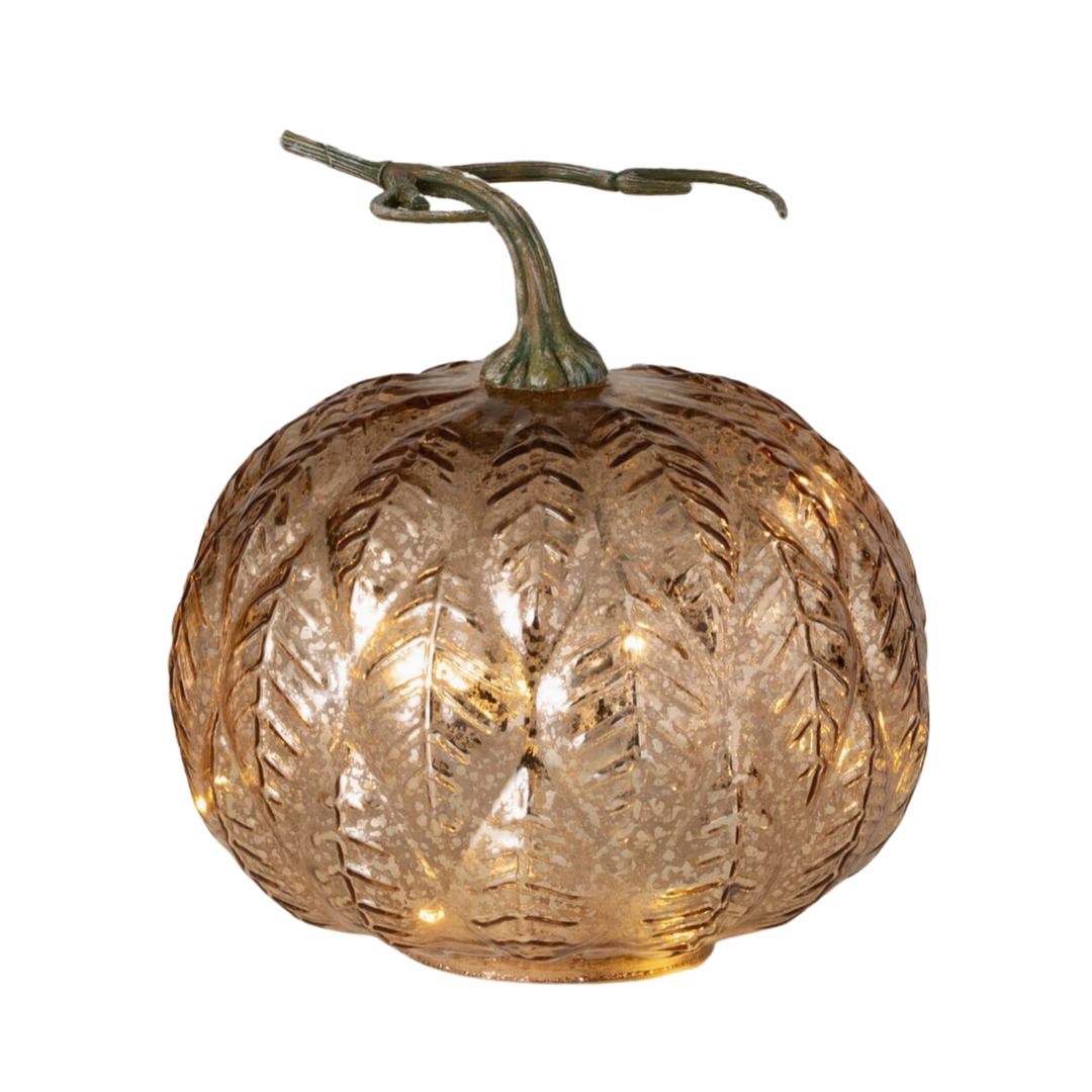 SULLIVANS Gold Leaf Pattern Large Pumpkin