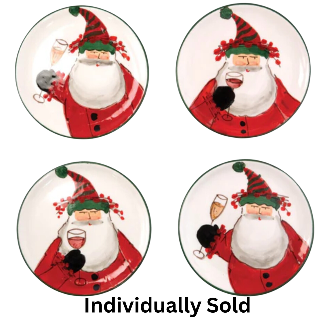 VIETRI Individually Sold Old St Nick Coctail Plates