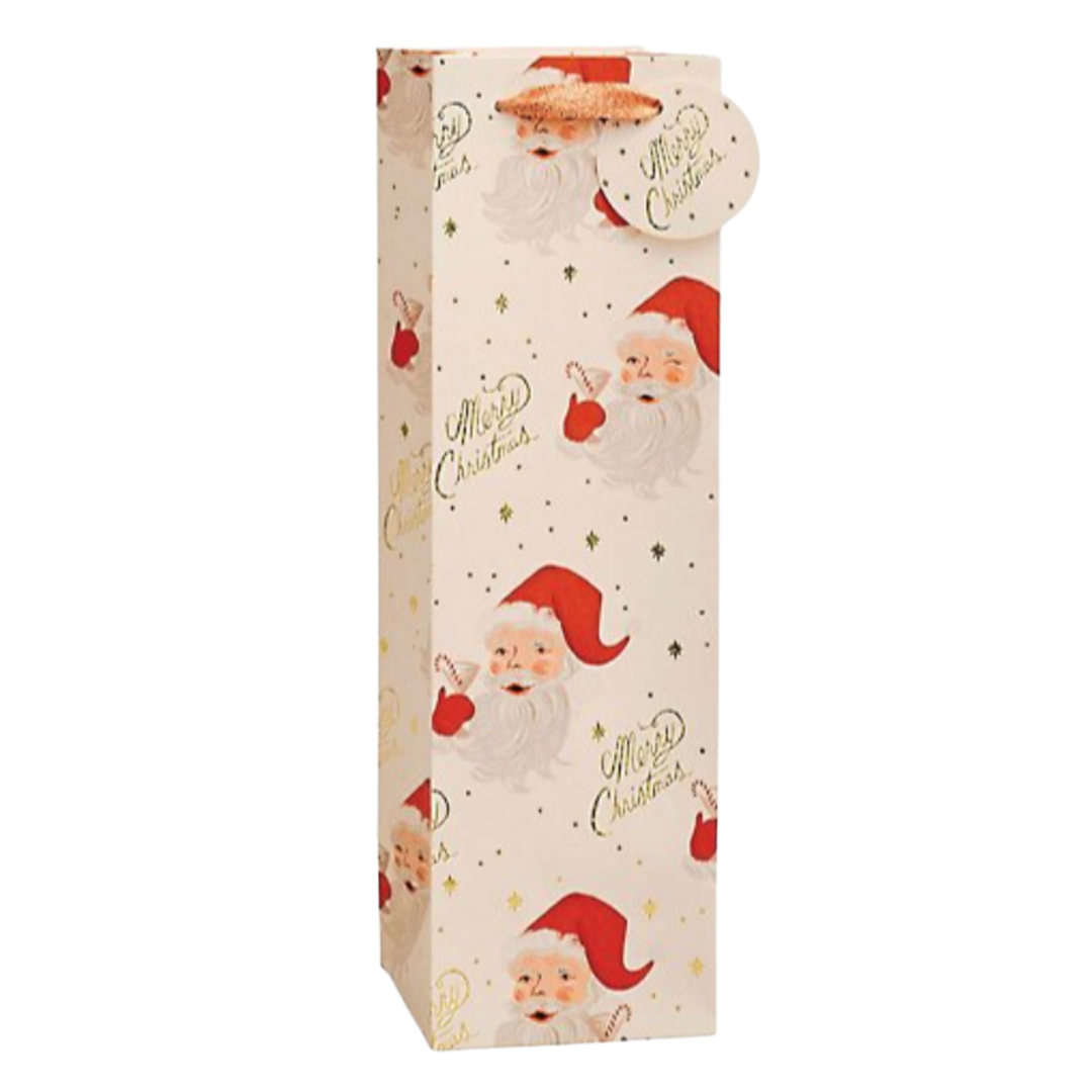 RIFLE PAPER Santa Paper Wine Gift Bag