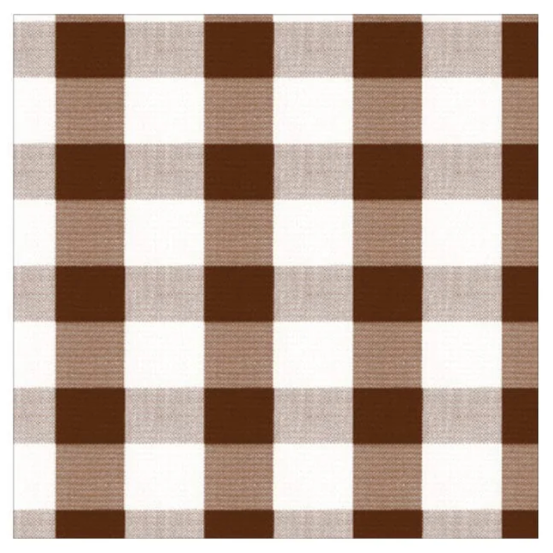 CASPARI Chocolate Gingham Boxed Paper Cocktail Napkins