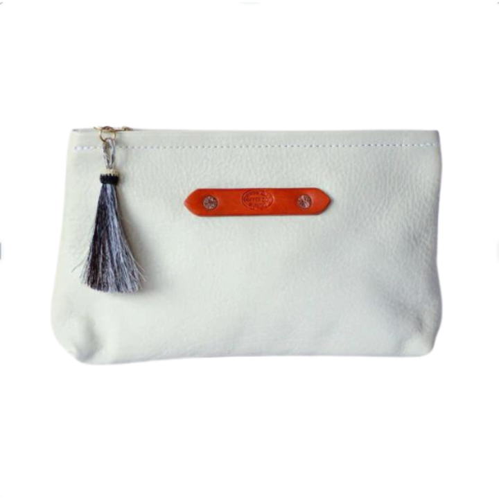 COPPERDOT LEATHER GOODS ZIPPY CLUTCH CREAM