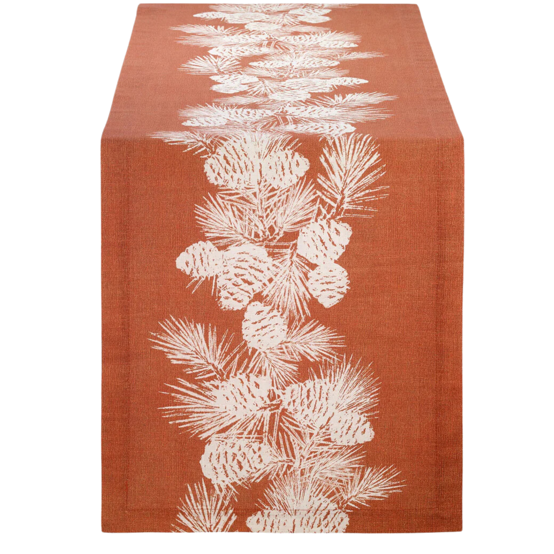 BODRUM Table Runner Pinecone Terracotta