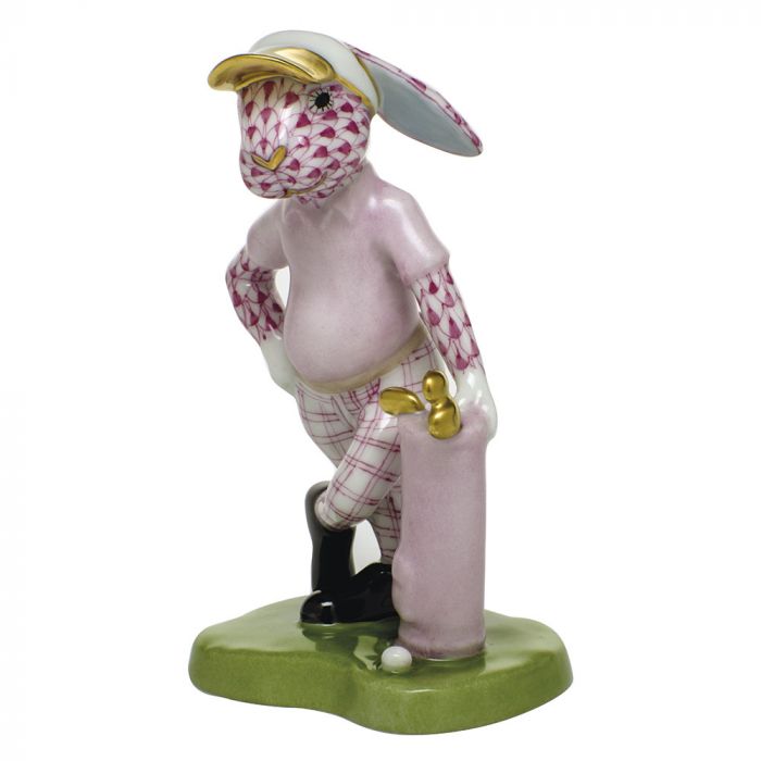 HEREND Golf Bunny RASPBERRY