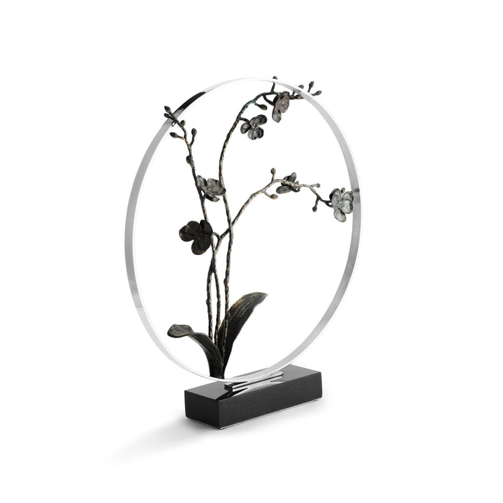 MICHAEL ARAM BLACK ORCHID MOON GATE SCULPTURE