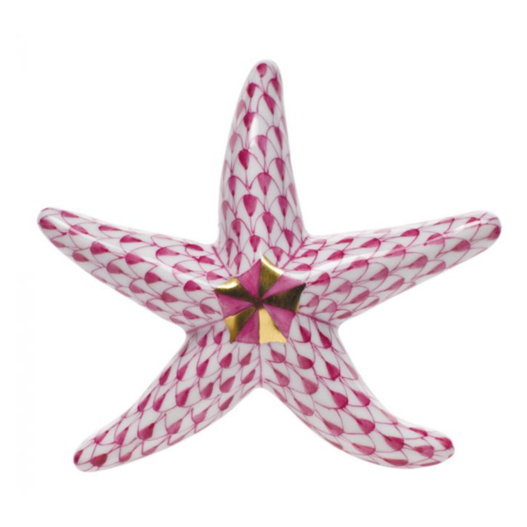 HEREND Miniature Starfish RASPBERRY