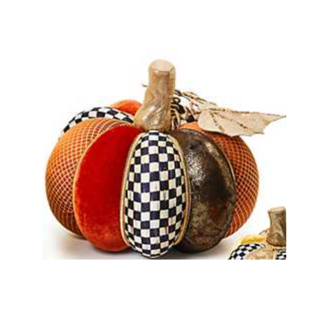 MACKENZIE CHILDS Autumnology Large Velvet Pumpkin