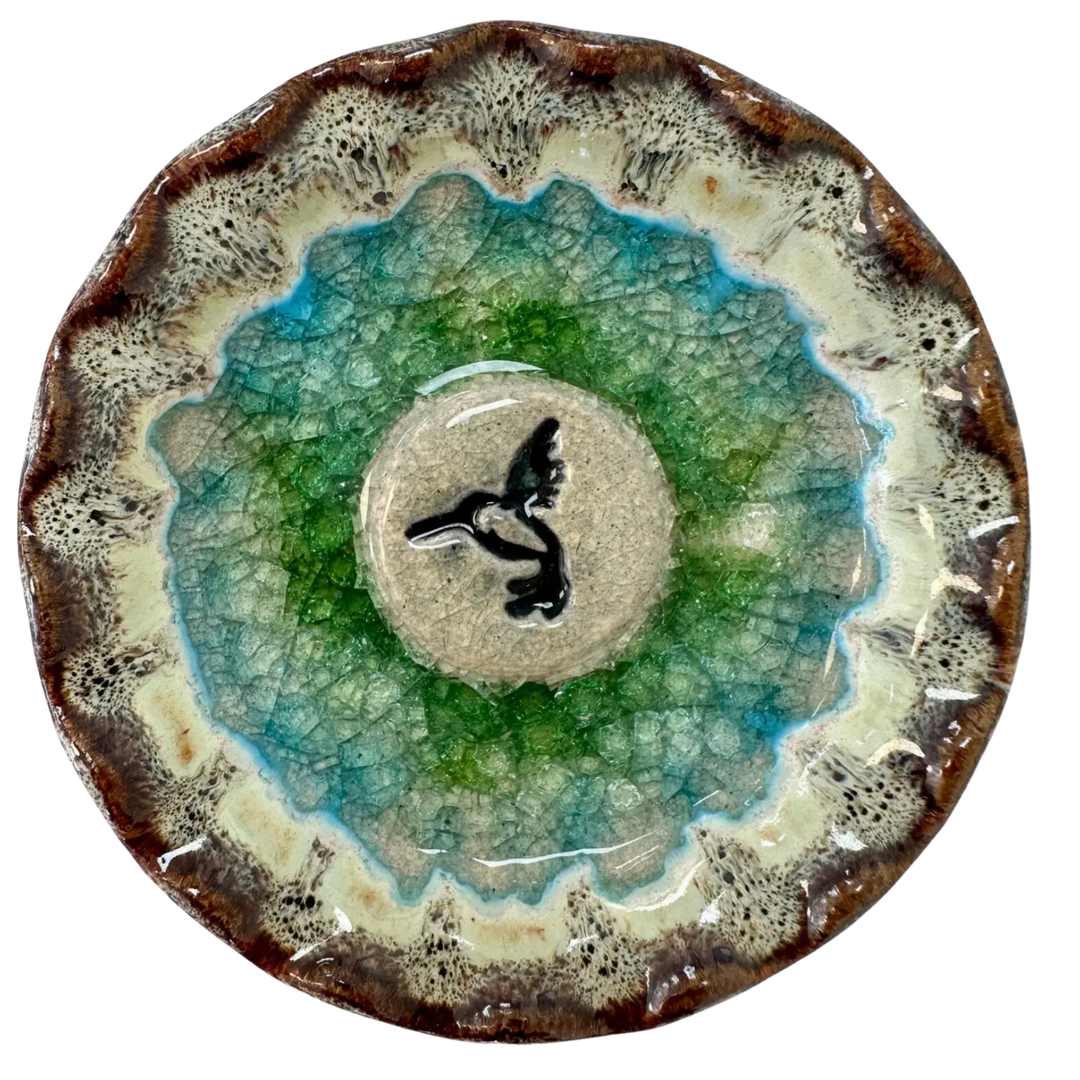 DOWN TO EARTH POTTERY Hummingbird Decorative Plate