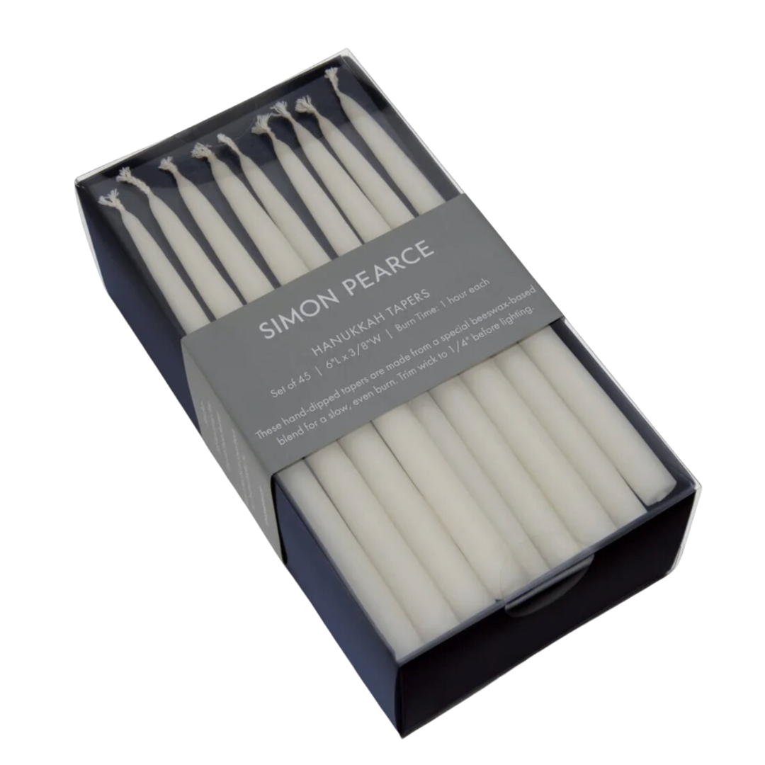 SIMON PEARCE Ivory Candle Menorah Candle Set