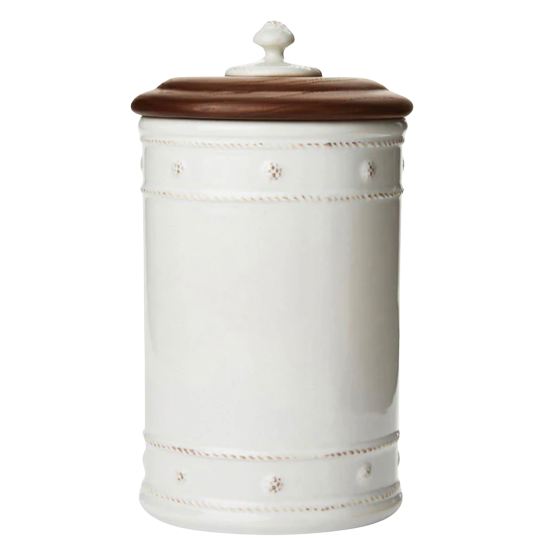 JULISKA Berry And Thread Whitewash Canister With Wooden Lid Default Title