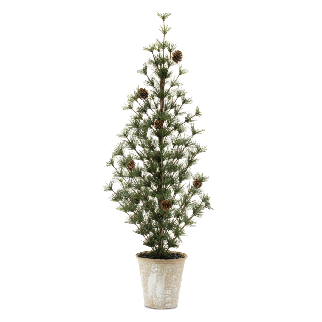 MELROSE Potted Mini Pine Tree With Cones