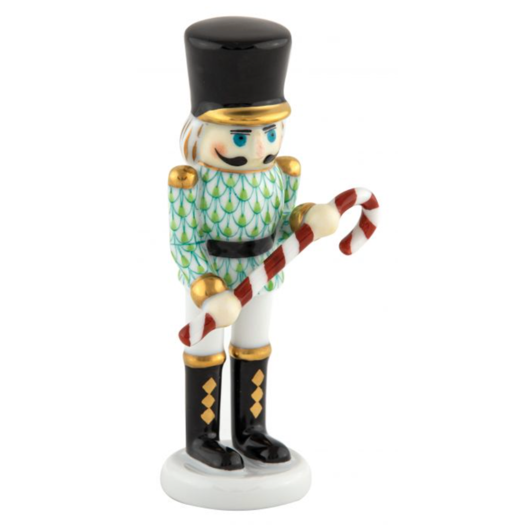 HEREND Small Nutcracker With Candy Cane KEYLIME