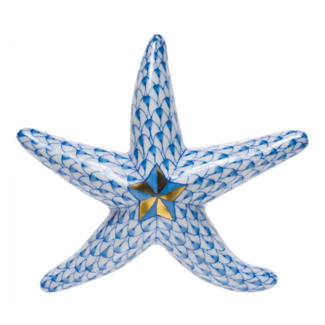 HEREND Miniature Starfish BLUE