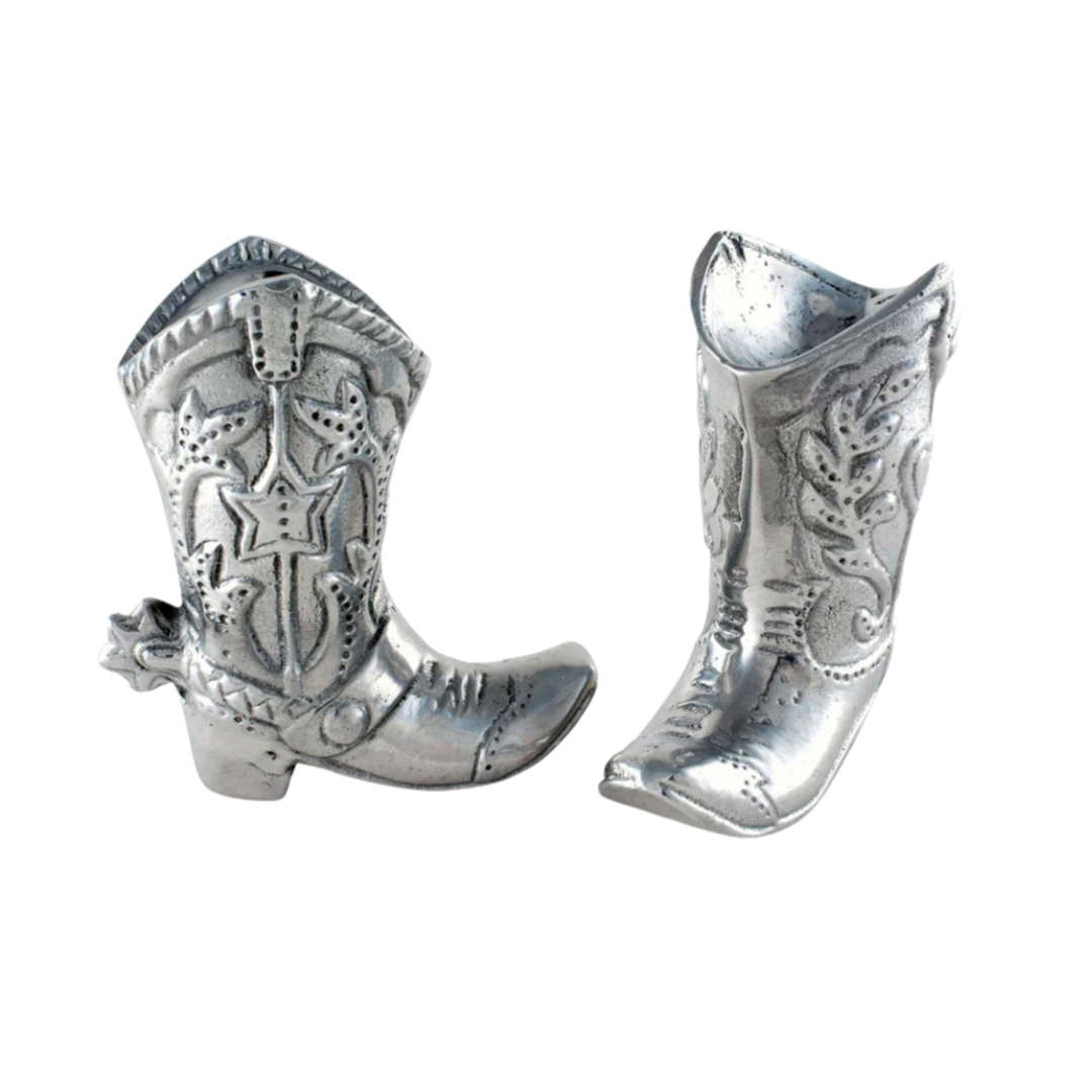 ARTHUR COURT Cowboy Boot Salt And Pepper Shakers