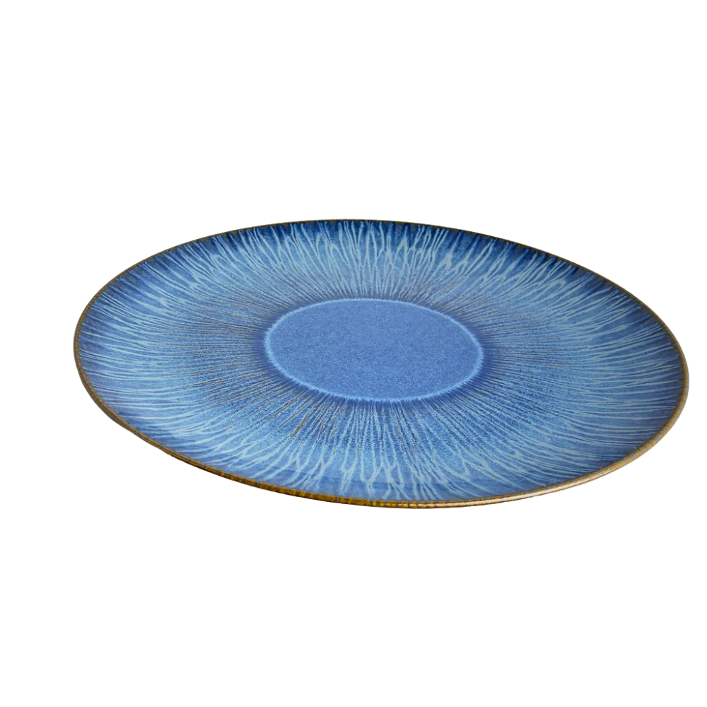 CARMEL CERAMICA STILLWATER AZUL ROUND SERVING PLATTER