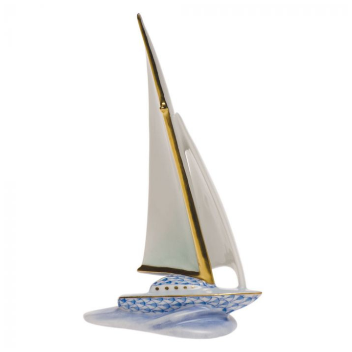 HEREND Sailboat BLUE