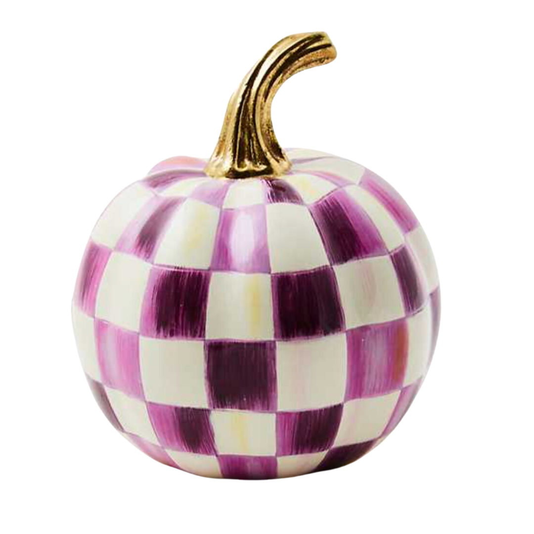 MACKENZIE CHILDS Plum Mini Check Pumpkin