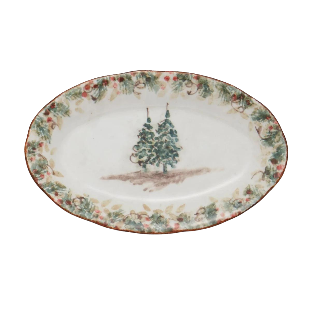 ARTE ITALICA Small Natale Oval Tray