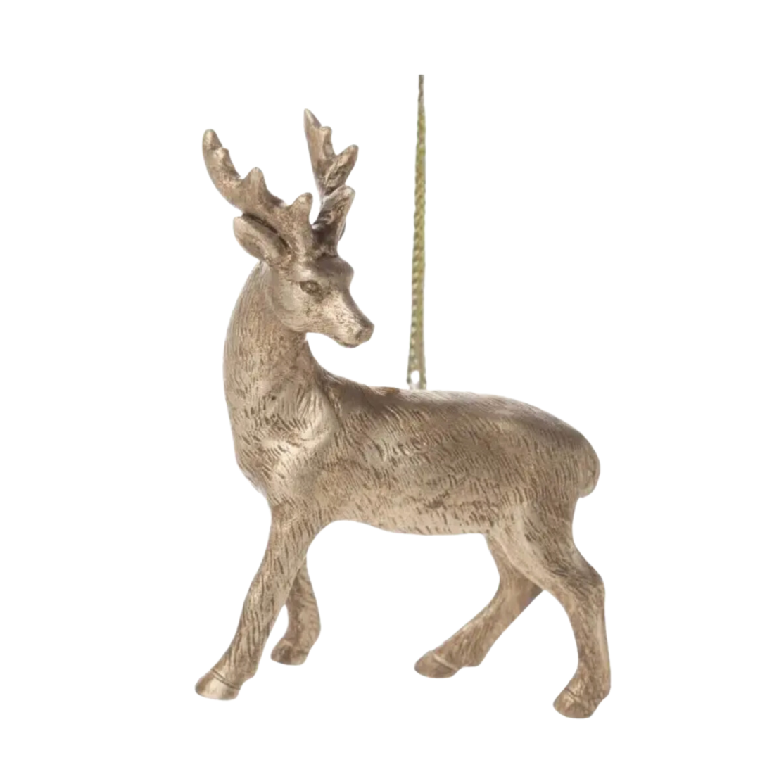 SILVER TREE Standing Antique Silver Tone Deer Ornament