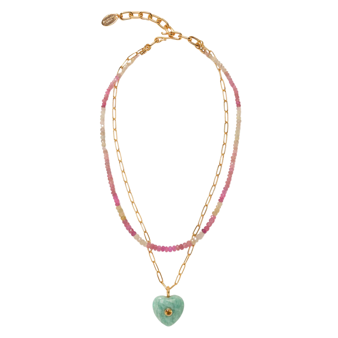 LIZZIE FORTUNATO Lamel Heart Necklace