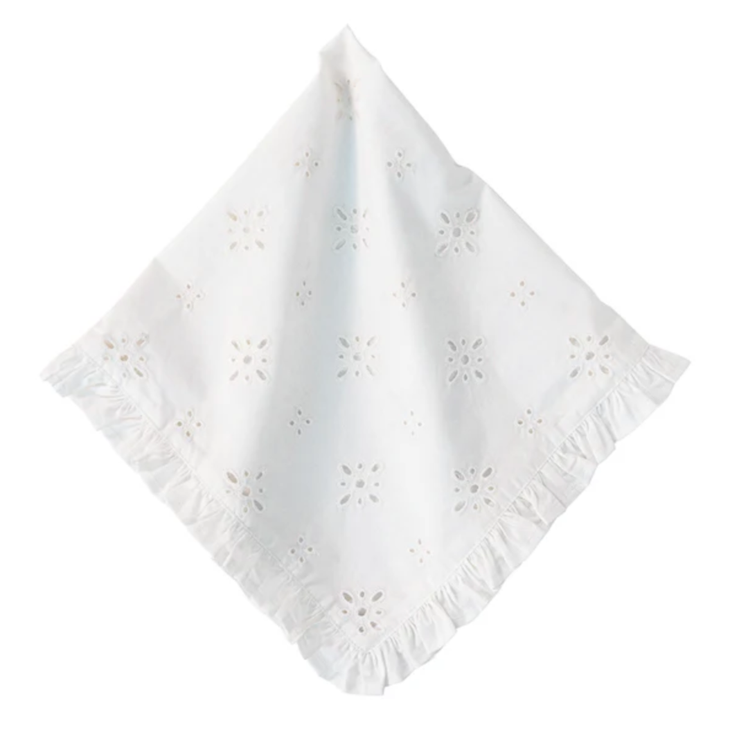 JULISKA White Eyelet Trimmed Napkin Default Title