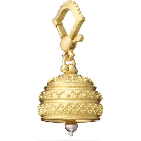 PAUL MORELLI 18K YELLOW GOLD AND 18K WHITE GOLD GRANULATED MEDITATION BELL