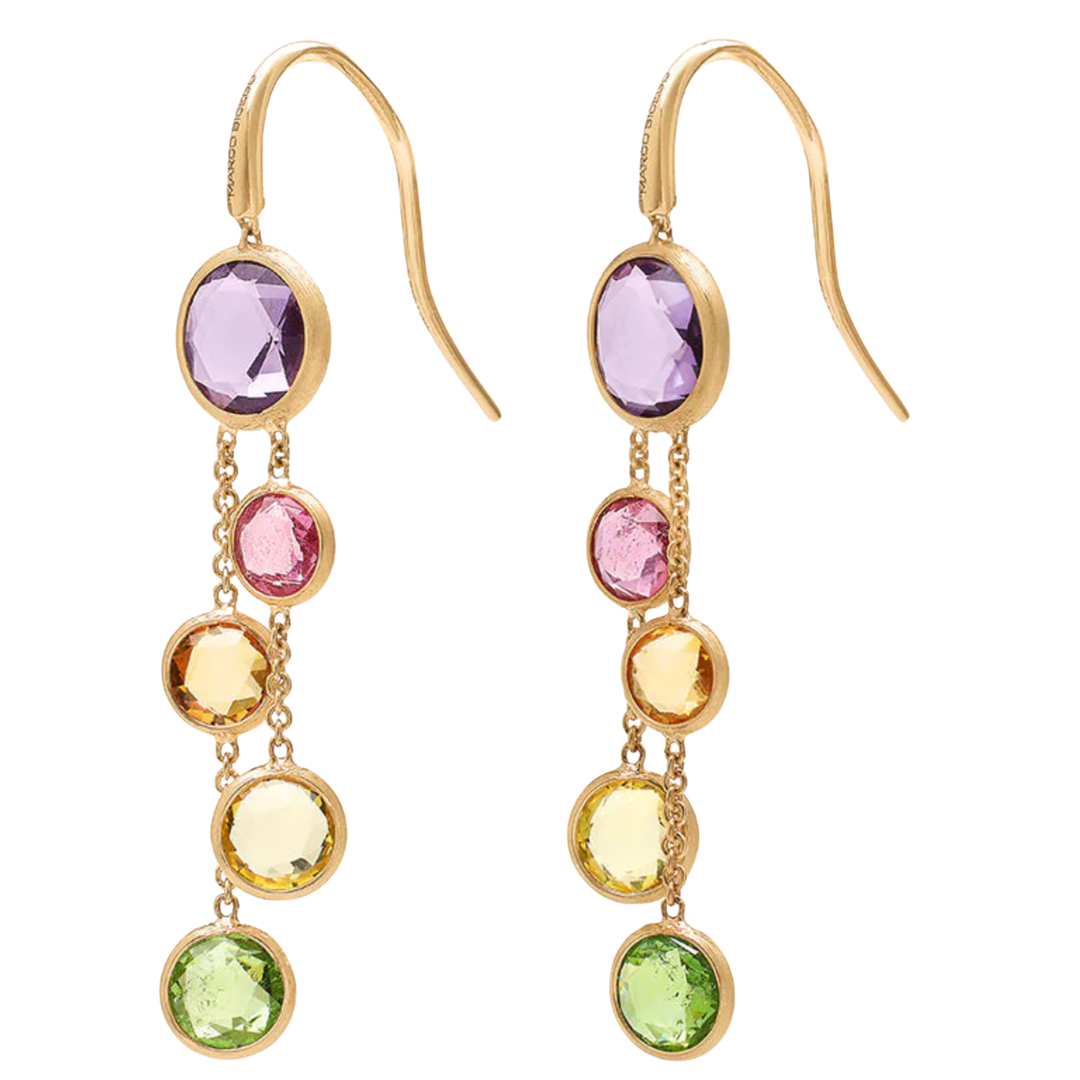 MARCO BICEGO Jaipur Color 18K Yellow Gold Gemstone 2-Strand Earrings Default Title