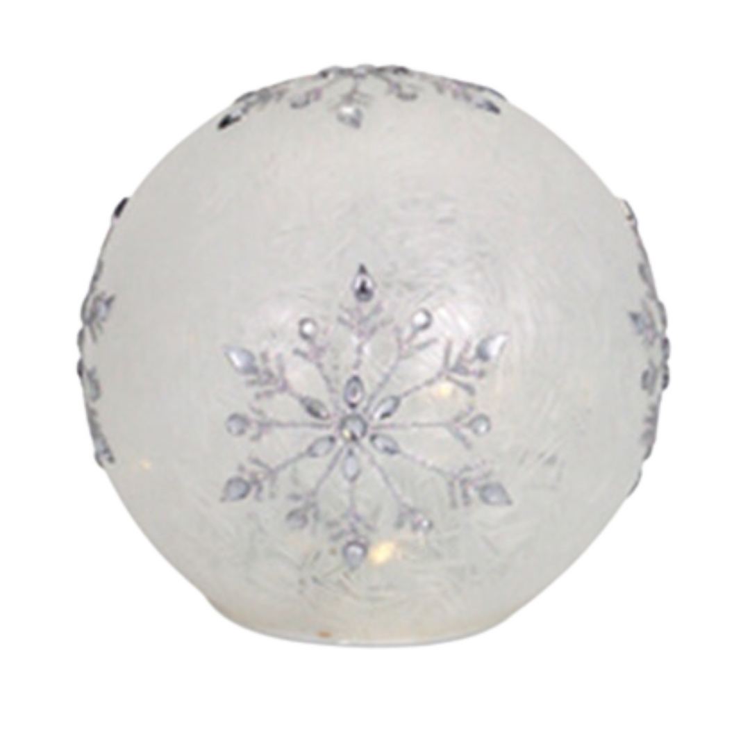 MELROSE 5" Led Snowflake Globes w/6 Hr Timer