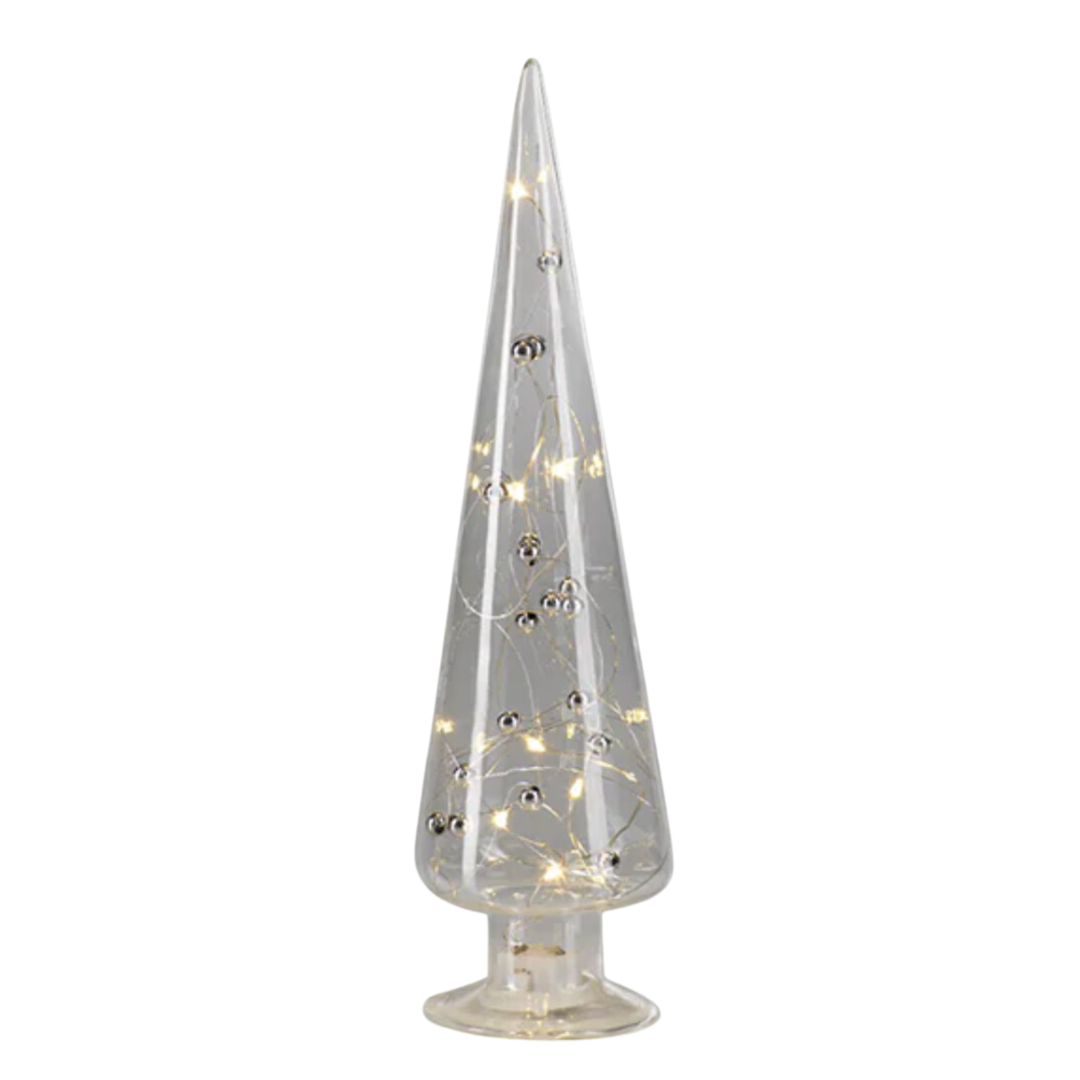 ZODAX LED Medium Glass Tree With Silver Beads