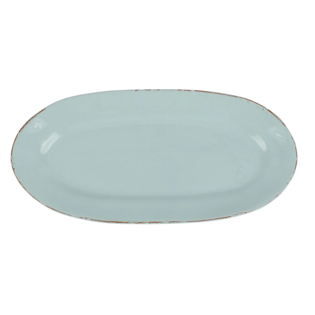 VIETRI Cucina Fresca Aqua Narrow Oval Platter