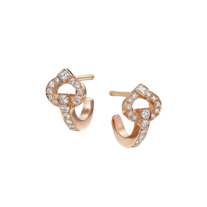 GUMUCHIAN 18K PINK GOLD DIAMOND EARRINGS