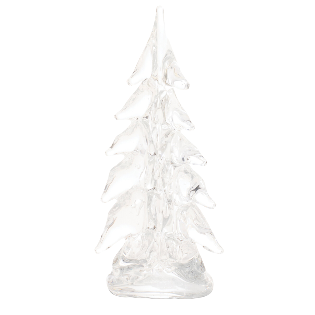 MELROSE Clear Glass Snowcoverd Tree