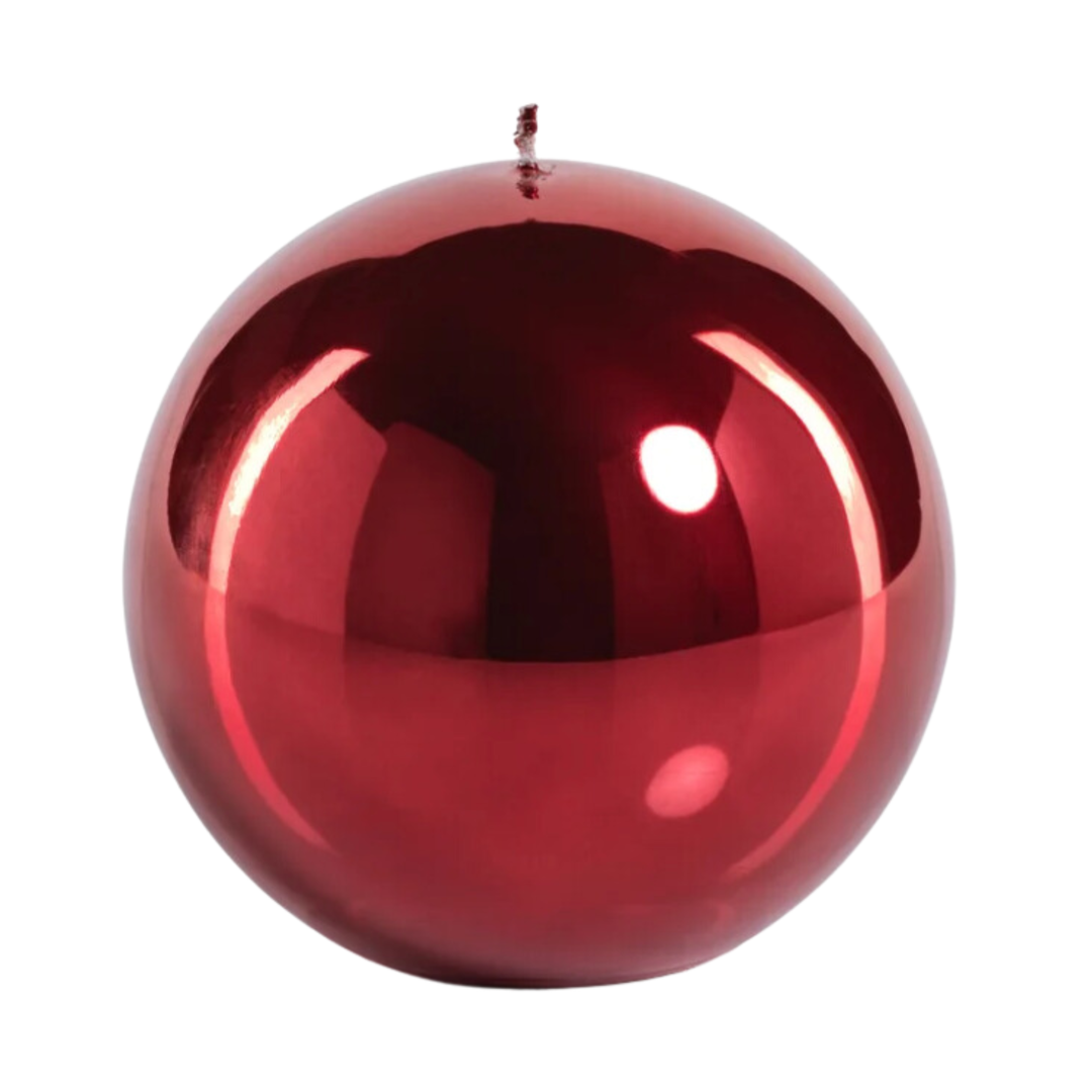 ZODAX Metallic Red Pearl Ball Candle