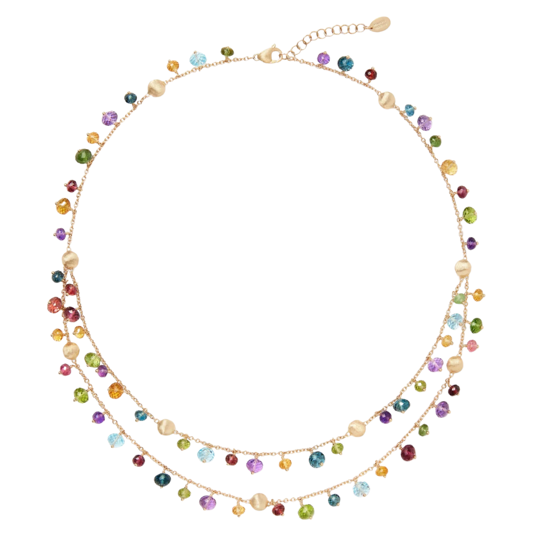 MARCO BICEGO Africa 18K Yellow Gold 2-Strand Mixed Gemstone Necklace Default Title