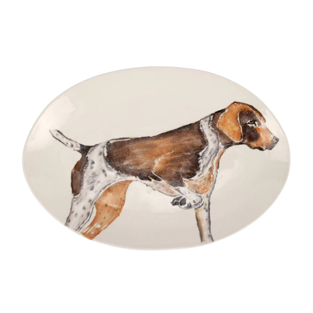 VIETRI Cacciatore Pointer Shallow Oval Bowl