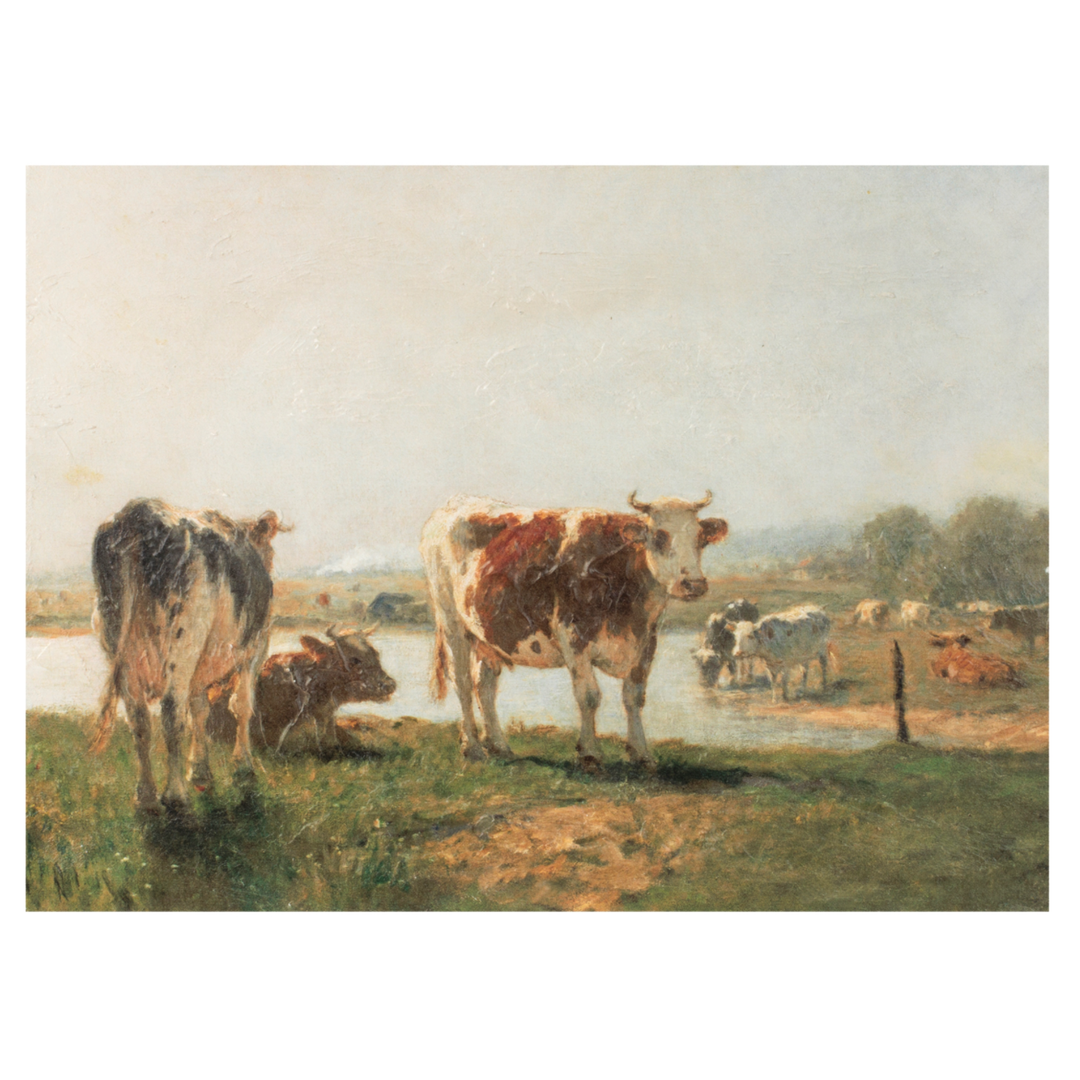 MELROSE Cattle Print On Wood