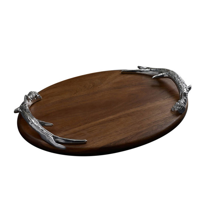 BEATRIZ BALL WOOD WESTERN ANTLER OVAL CUTTING BOARD - LARGE