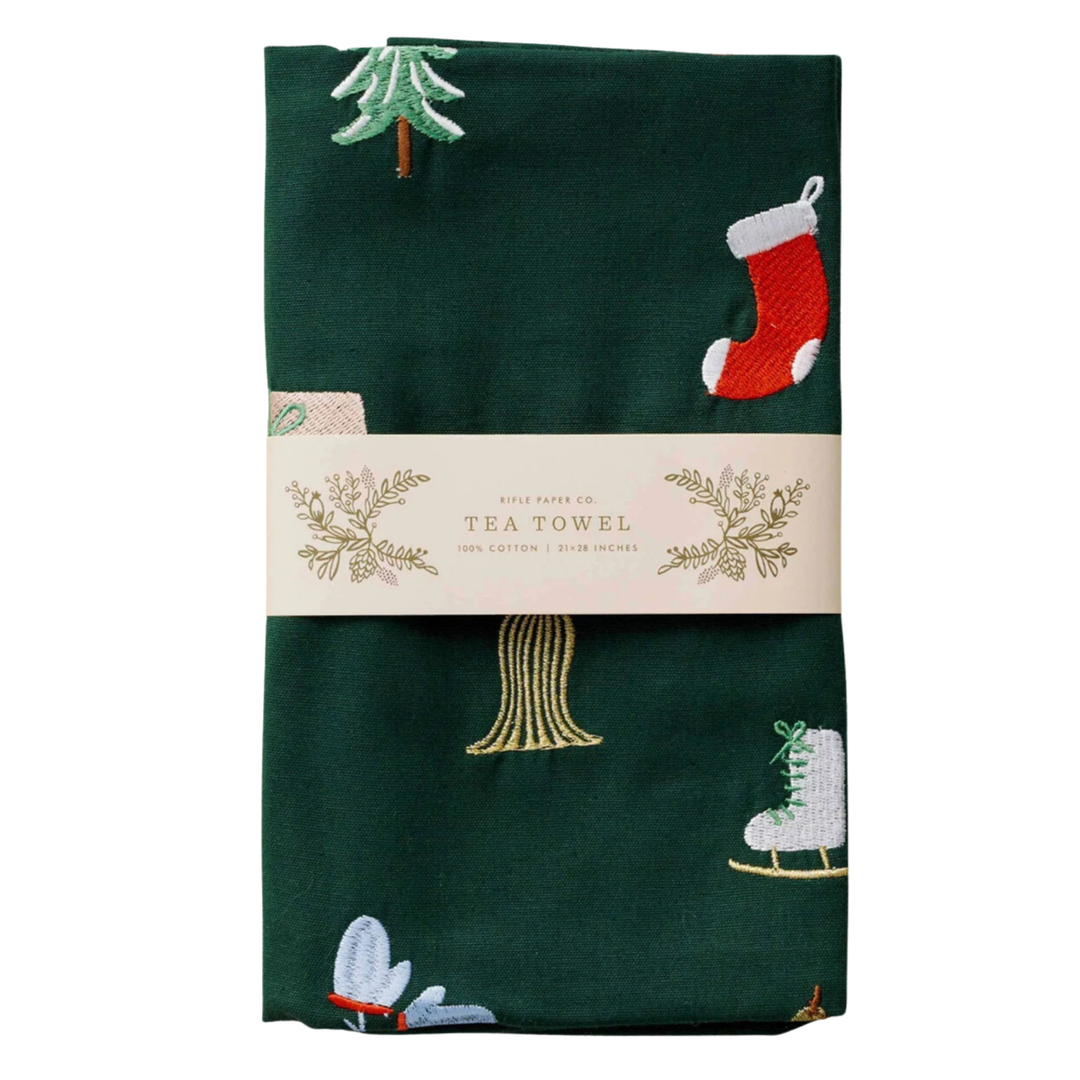 RIFLE PAPER Signs Of The Season Tea Towel