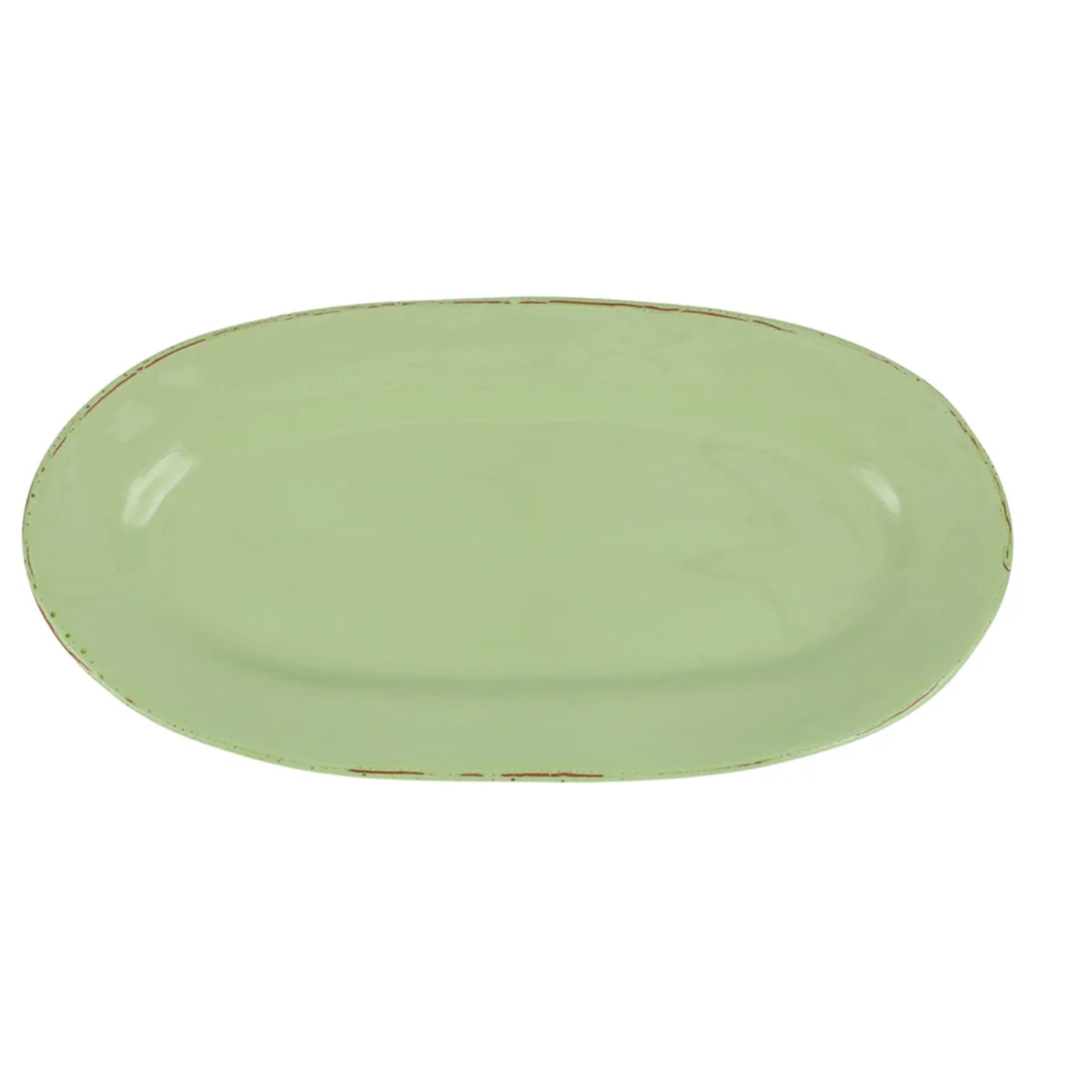 VIETRI Cucina Fresca Pistachio Narrow Oval Platter