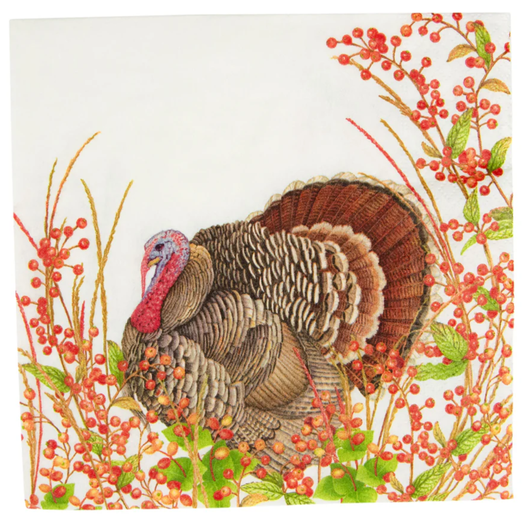 CASPARI Turkey And Berries Luncheon Napkin