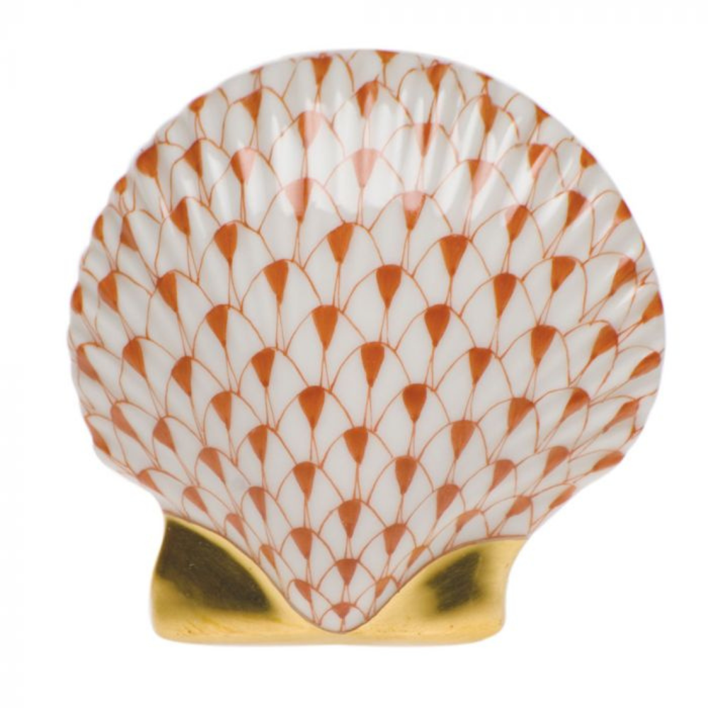 HEREND Miniature Scallop Shell RUST