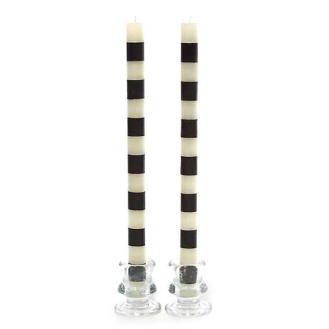 MACKENZIE CHILDS Black Band Candles