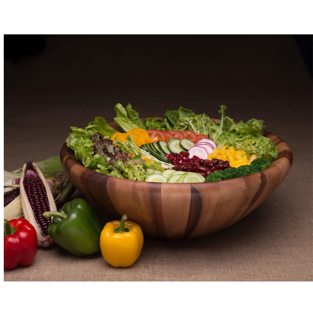 VAGABOND HOUSE SALINAS STYLE WOODEN ACACIA LARGE SALAD BOWL