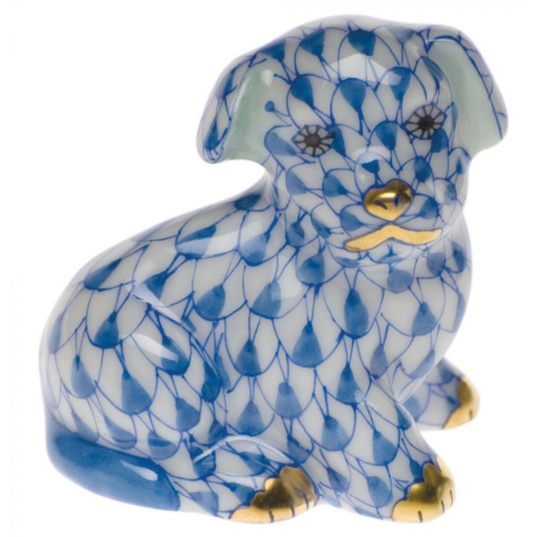 HEREND Miniature Puppy BLUE