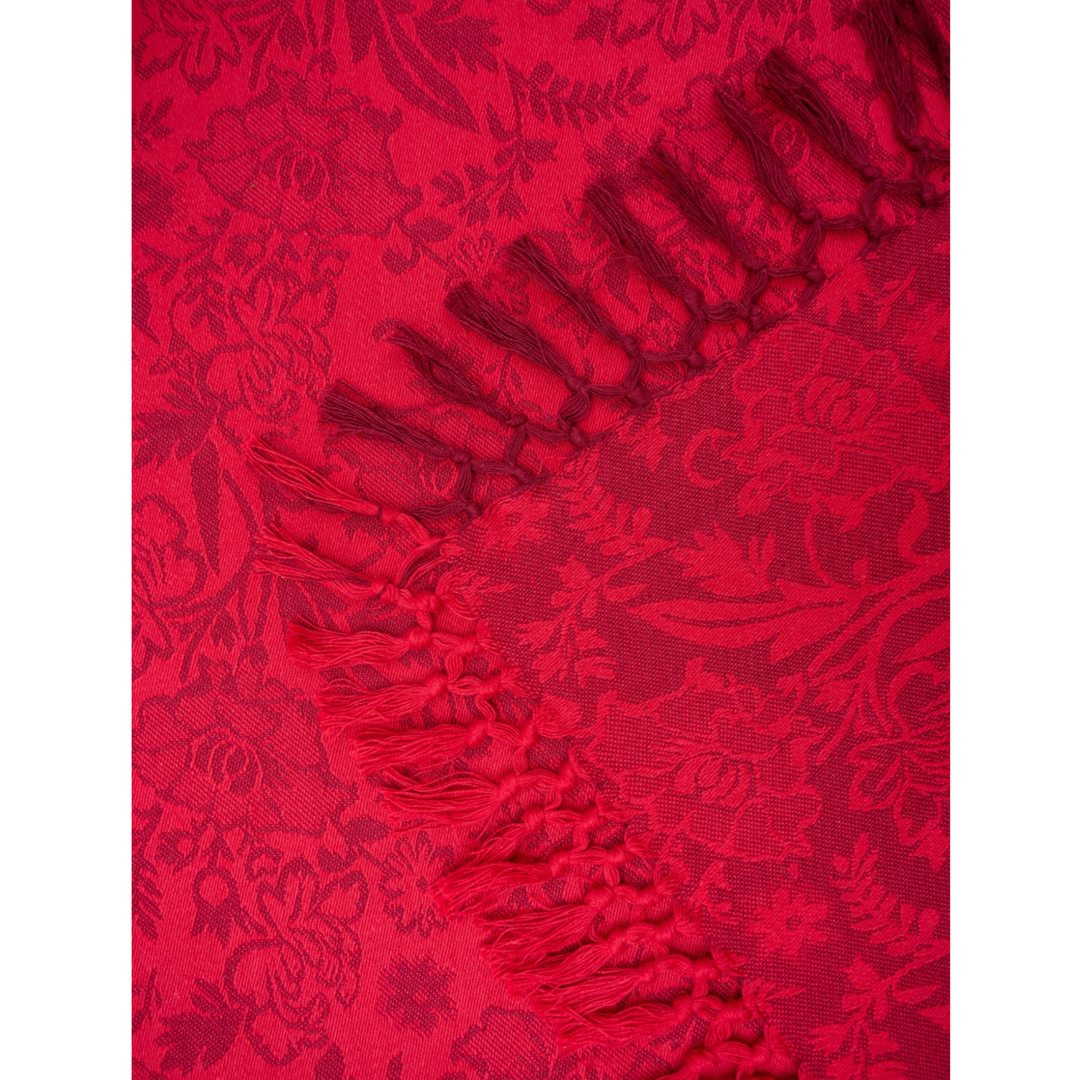 APRIL CORNELL Red Garden Jacquard Tablecloth