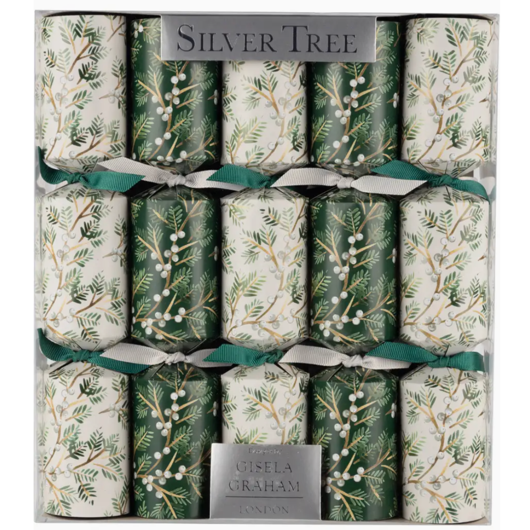 SILVER TREE White Vine And Berries Holiday Popper